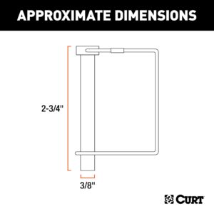 CURT 28278 Trailer Coupler Pin, 3/8-Inch Diameter x 2-3/4-Inch Long, Clear ZINC