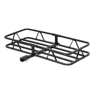 curt 18145 48 x 20-inch basket hitch cargo carrier, 500 lbs capacity, black steel, 1-1/4, 2-in adapter shank