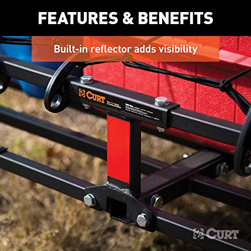 CURT 18145 48 x 20-Inch Basket Hitch Cargo Carrier, 500 lbs Capacity, Black Steel, 1-1/4, 2-In Adapter Shank