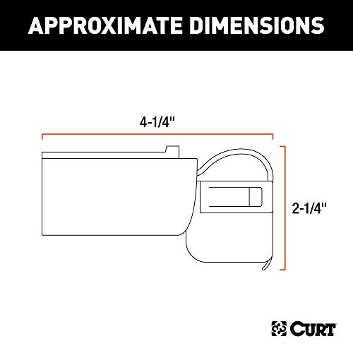 CURT 57724 7-Way RV Blade Vehicle-Side to 4-Way Flat Trailer Wiring Adapter with Backup Alarm , Black