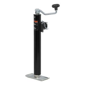 curt 28356 weld-on pipe-mount swivel trailer jack, 5,000 lbs. 15 inches vertical travel, carbide black powder coat