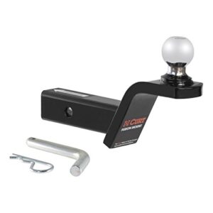 CURT 45155 Fusion Trailer Hitch Mount with 2-Inch Ball & Pin, Fits 2-In Receiver, 7,500 lbs, 2" Rise, black