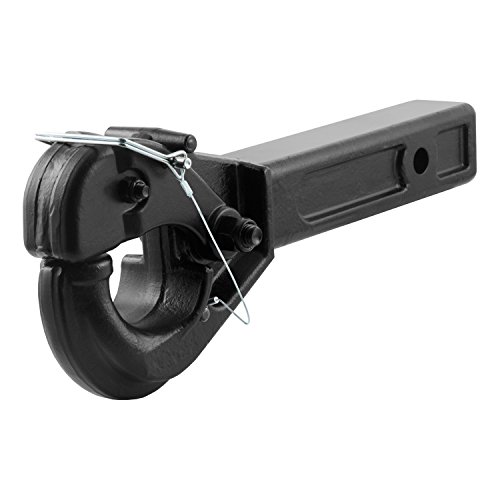 CURT 48004 Pintle Hook Hitch for 2-Inch Receiver, 20,000 lbs, Fits 2-1/2-Inch Lunette Ring, GLOSS BLACK POWDER COAT