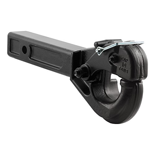 CURT 48004 Pintle Hook Hitch for 2-Inch Receiver, 20,000 lbs, Fits 2-1/2-Inch Lunette Ring, GLOSS BLACK POWDER COAT