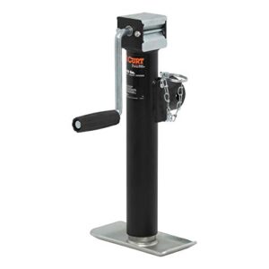 curt 28321 weld-on pipe-mount swivel trailer jack, 2,000 lbs. 10 inches vertical travel, black