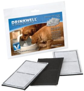 petsafe drinkwell carbon replacement filter, dog and cat water fountain filters, 3 pack
