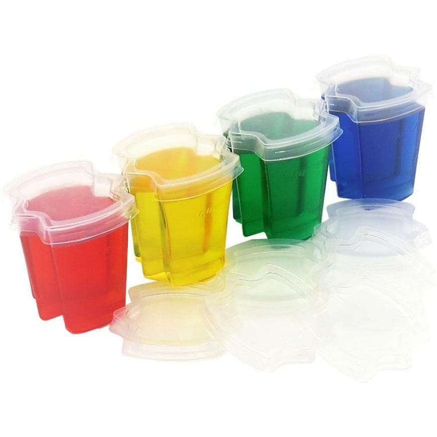 50 EZ-Squeeze Jello Shot Cups With Lids - 2 oz Max Capacity-New and Improved Design 2019 - Jello Shot Cups With Lids Stack-able - Easy To Squeeze -Fun For All Occasions