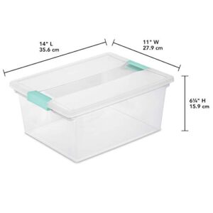 Sterilite Deep Clear Plastic Stackable Storage Container Bin Box Tote with Clear Latching Lid Organizing Solution for Home & Classroom, 4 Pack