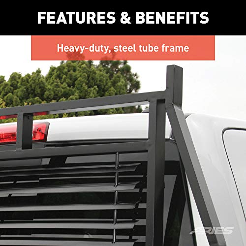 ARIES 111001 Classic Heavy-Duty Black Steel Truck Headache Rack Cab Protector, Select Ford F-250, F-350, F-450 Super Duty