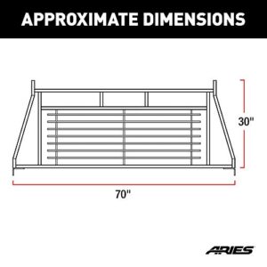 ARIES 111001 Classic Heavy-Duty Black Steel Truck Headache Rack Cab Protector, Select Ford F-250, F-350, F-450 Super Duty