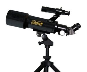 coleman at70 astrowatch portable 70mm refractor telescope with portable tripod & carrying case