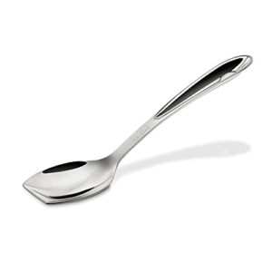 all-clad cook & serve stainless steel solid spoon, 10 inch, silver
