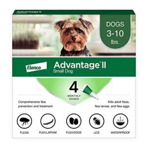 advantage ii small dog vet-recommended flea treatment & prevention | dogs 3-10 lbs. | 4-month supply