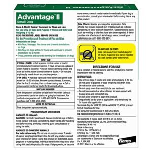 Advantage II Small Dog Vet-Recommended Flea Treatment & Prevention | Dogs 3-10 lbs. | 4-Month Supply