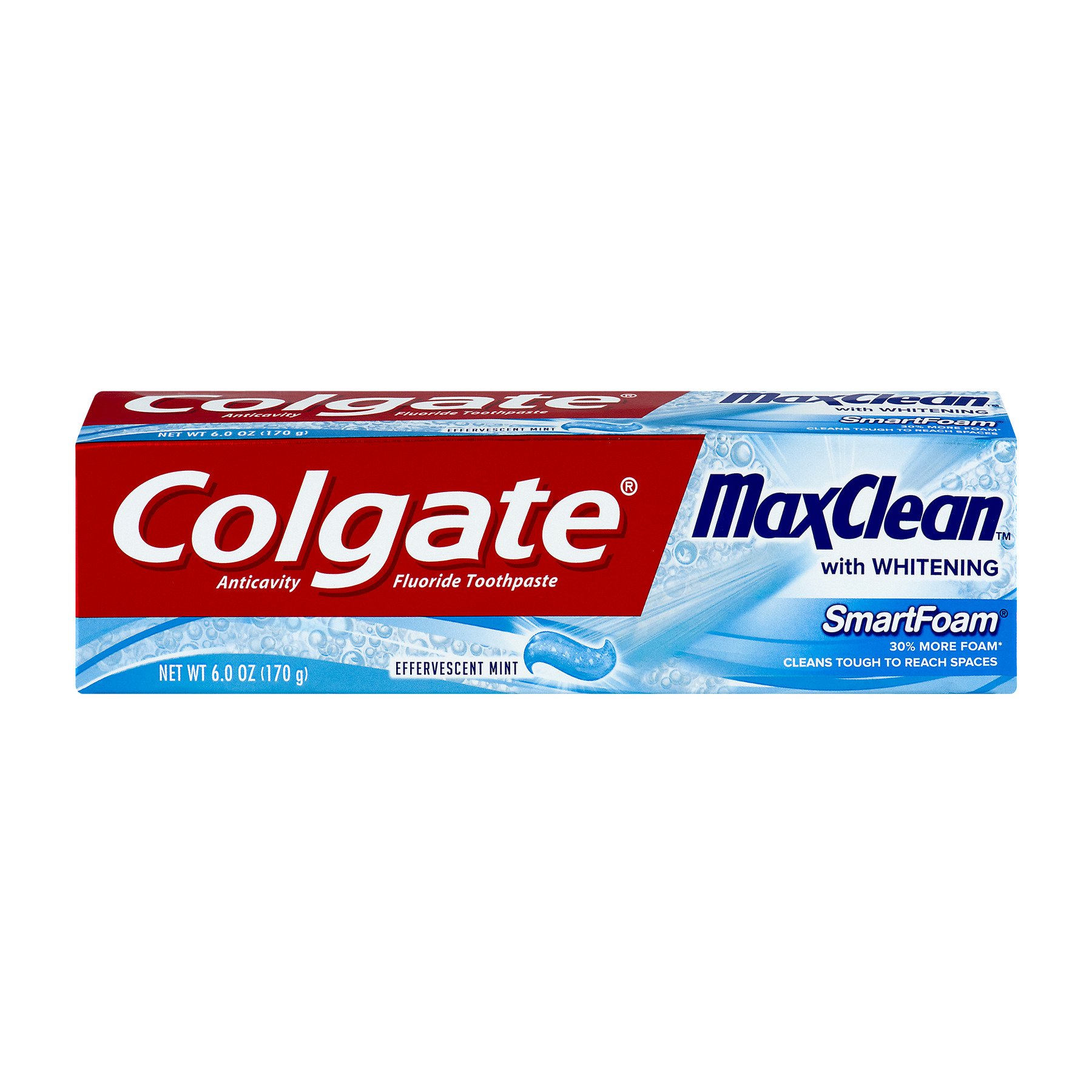 Colgate MaxClean SmartFoam with Whitening Toothpaste, Effervescent Mint 6 oz