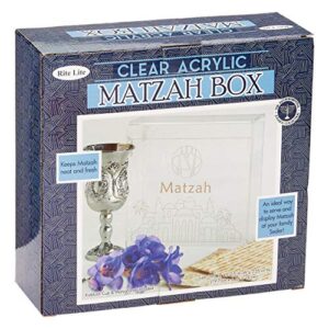 rite lite passover acrylic flip top matzah box decor for pesach/ pesach seder (1 pack)