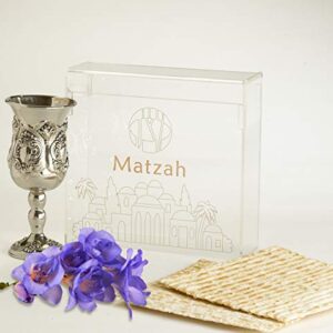 Rite Lite Passover Acrylic Flip Top Matzah Box Decor For Pesach/ Pesach Seder (1 Pack)