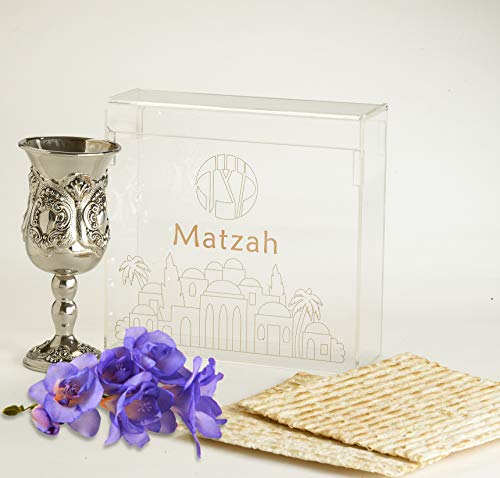 Rite Lite Passover Acrylic Flip Top Matzah Box Decor For Pesach/ Pesach Seder (1 Pack)