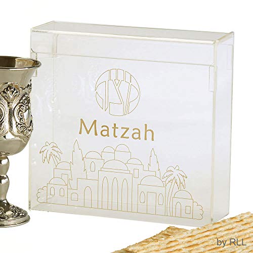 Rite Lite Passover Acrylic Flip Top Matzah Box Decor For Pesach/ Pesach Seder (1 Pack)