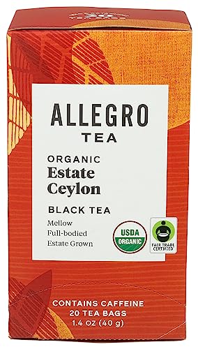 Allegro Tea, Organic Estate Ceylon Tea Bags, 20 ct