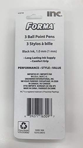 Forma 1.0 mm Ball Point Retractable Black Ink (various barrel colors) - 3 Pack >> See seller comments for barrel colors offered <<
