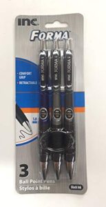 forma 1.0 mm ball point retractable black ink (various barrel colors) - 3 pack >> see seller comments for barrel colors offered <<