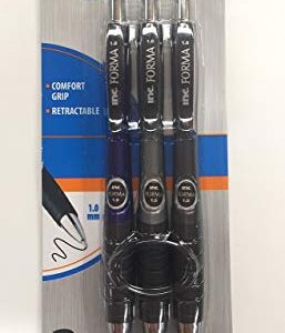 Forma 1.0 mm Ball Point Retractable Black Ink (various barrel colors) - 3 Pack >> See seller comments for barrel colors offered <<