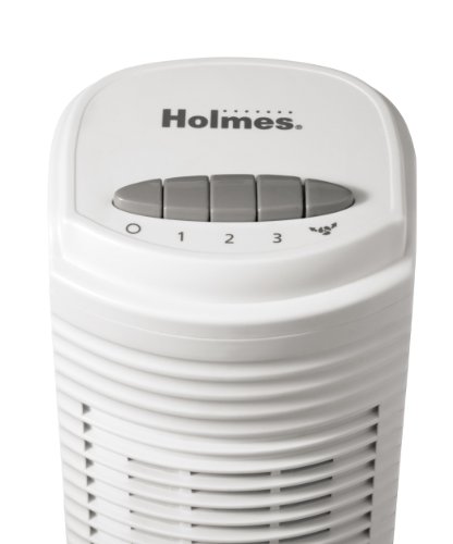 Holmes Oscillating Tower Fan with 3 Speed Settings, 31 Inch, White