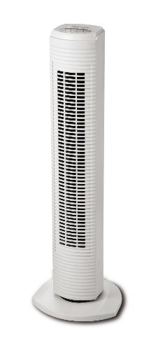 Holmes Oscillating Tower Fan with 3 Speed Settings, 31 Inch, White