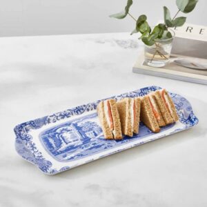 Pimpernel Spode Blue Italian Collection Sandwich Tray | Serving Platter | Crudité and Appetizer Tray for Indoor and Outdoor use | Made of Melamine | Measures 15.1" x 6.5" | Dishwasher Safe