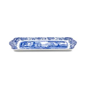 Pimpernel Spode Blue Italian Collection Sandwich Tray | Serving Platter | Crudité and Appetizer Tray for Indoor and Outdoor use | Made of Melamine | Measures 15.1" x 6.5" | Dishwasher Safe