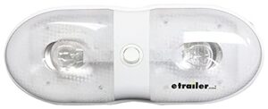 bargman interior light, 76 series, dual light, single switch, white lens, white plastic housing, each, 1 count (pack of 1)