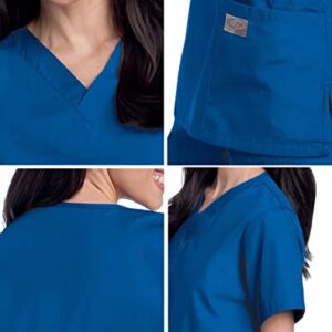 Landau Scrub Zone Relaxed Fit 2-Pocket V-Neck Scrub Top for Women 70221