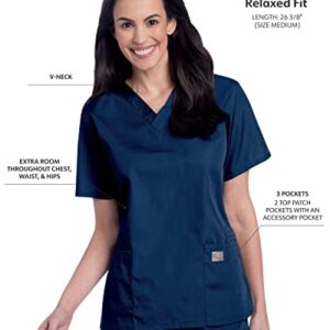 Landau Scrub Zone Relaxed Fit 2-Pocket V-Neck Scrub Top for Women 70221