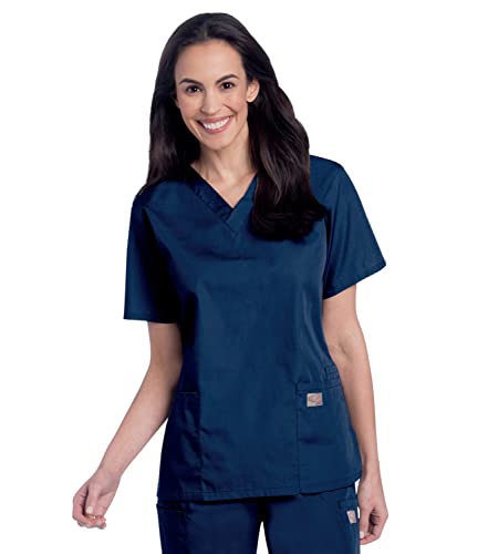 Landau Scrub Zone Relaxed Fit 2-Pocket V-Neck Scrub Top for Women 70221