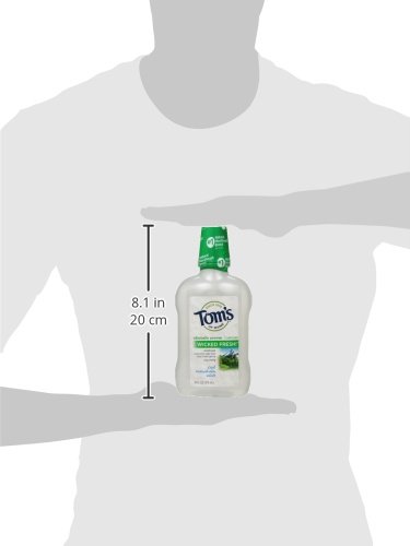 Tom's of Maine Natural Wicked Fresh! Alcohol-Free Mouthwash, Cool Mountain Mint, 16 oz. (Packaging May Vary)