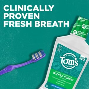 Tom's of Maine Natural Wicked Fresh! Alcohol-Free Mouthwash, Cool Mountain Mint, 16 oz. (Packaging May Vary)