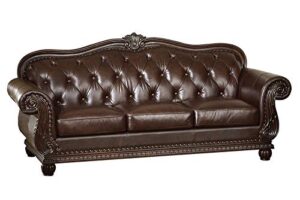acme anondale sofa - 15030 - espresso top grain leather match