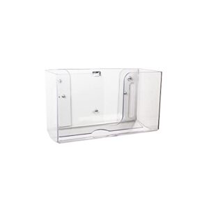 trippnt 51912 shatterproof dual dispensing paper towel holder, clear, petg, 10 7/8 x 6 1/2 x 4 1/4 inches whd