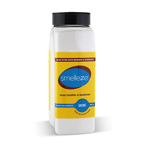 SMELLEZE Urine Super Absorbent, Solidifier & Deodorizer: 2 lb. Granules Rapidly Solidifies Urine & Diarrhea in Pet Loo, Dog Litter Box, Pet Potty Trainer, Portable Urinals/Toilets, Bedpans, etc.