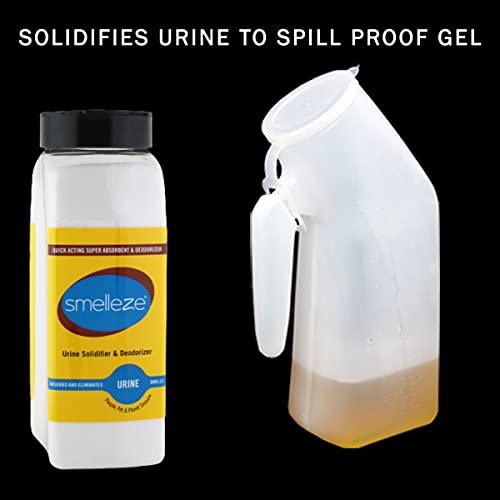 SMELLEZE Urine Super Absorbent, Solidifier & Deodorizer: 2 lb. Granules Rapidly Solidifies Urine & Diarrhea in Pet Loo, Dog Litter Box, Pet Potty Trainer, Portable Urinals/Toilets, Bedpans, etc.