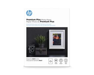 hp premium plus photo paper, glossy, 5x7 in, 60 sheets (cr669a)