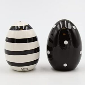 Appletree Black and White egg Salt & Pepper, 2" X 2" 2 3/4" H