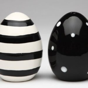 Appletree Black and White egg Salt & Pepper, 2" X 2" 2 3/4" H