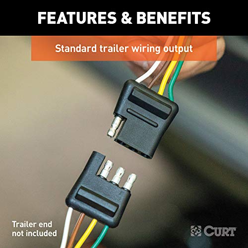 CURT 57101 Dual-Output Vehicle-Side 7-Pin, 4-Pin Connectors with Backup Alarm, Factory Tow Package and USCAR Socket Required, Black