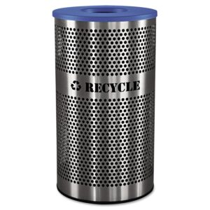 ex-cell kaiser vcr-33 perf ss venue collection outdoor perforated stainless steel recycle receptacle, 33 gallon capacity, 18-1/4" diameter x 32" height