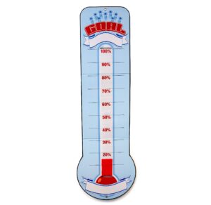 bigmouth inc. goal chart, goal setting thermometer for classroom & office decor, 48” x 11”