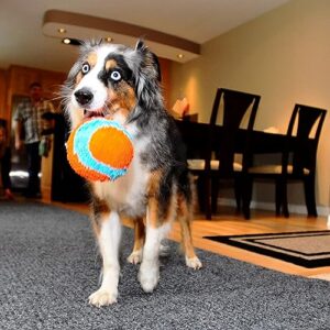 Chuckit! Indoor Fetch Ball Dog Toy (4.75 Inch), Orange and Blue