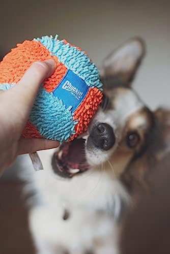 Chuckit! Indoor Fetch Ball Dog Toy (4.75 Inch), Orange and Blue