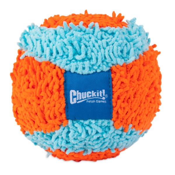 Chuckit! Indoor Fetch Ball Dog Toy (4.75 Inch), Orange and Blue